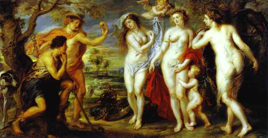 El Juicio de Paris, Peter P. Rubens, Museo del Prado.